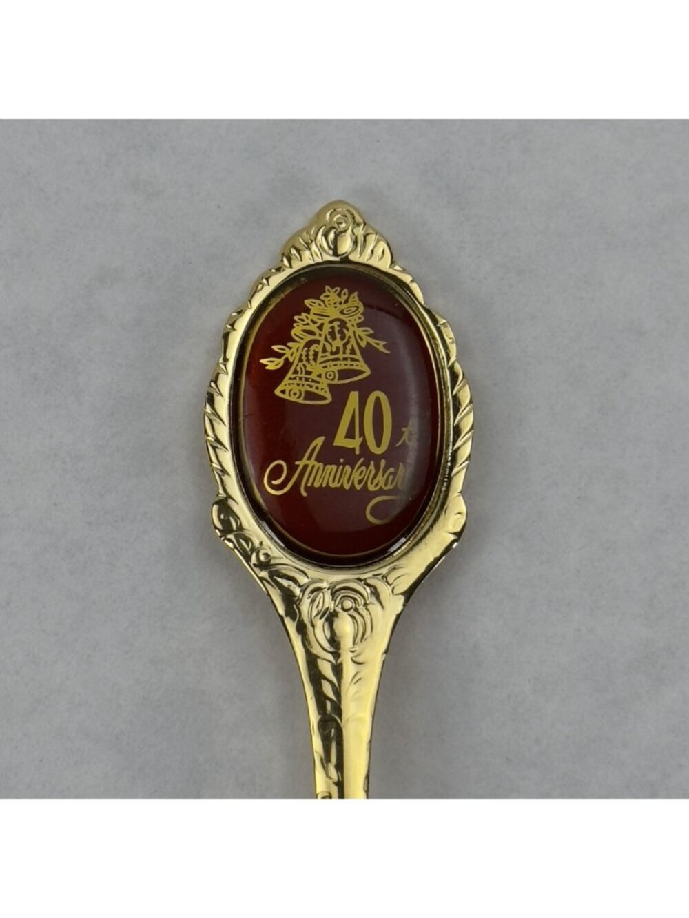 Vintage 40th Anniversary Gold-Plated Souvenir Spoon 5" Japan Stainless Steel - Picture 2 of 6